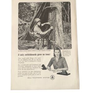 Vintage 1945 Bell Telephone System If Only Switchboards Ad Advertisement